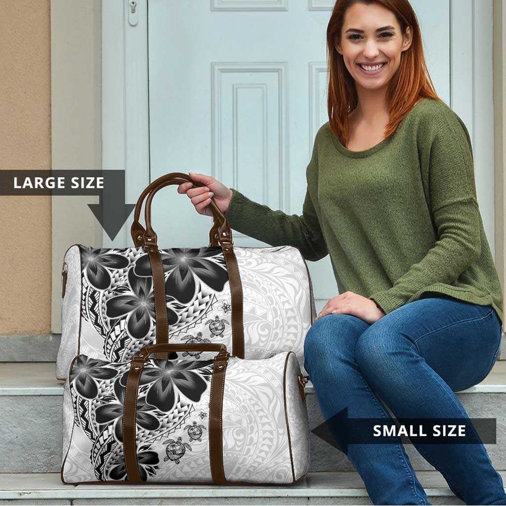 Polynesia Romantic Valentine Travel Bag Sea Turtle Couple With White Plumeria