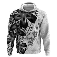 Polynesia Romantic Valentine Zip Hoodie Sea Turtle Couple With White Plumeria