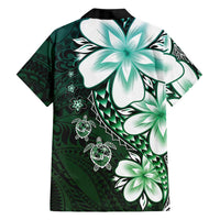 Polynesia Romantic Valentine Family Matching Tank Maxi Dress and Hawaiian Shirt Sea Turtle Couple With Aqua Gradient Plumeria