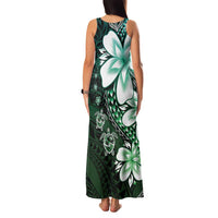 Polynesia Romantic Valentine Family Matching Tank Maxi Dress and Hawaiian Shirt Sea Turtle Couple With Aqua Gradient Plumeria