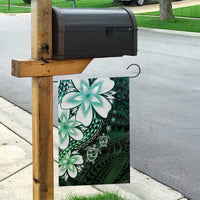 Polynesia Romantic Valentine Garden Flag Sea Turtle Couple With Aqua Gradient Plumeria LT05 - Polynesian Pride
