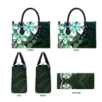 Polynesia Romantic Valentine Leather Bag Sea Turtle Couple With Aqua Gradient Plumeria LT05 - Polynesian Pride
