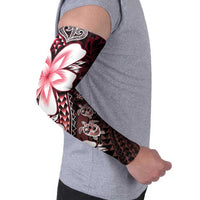 Polynesia Romantic Valentine Arm Sleeves Sea Turtle Couple With Red Gradient Plumeria