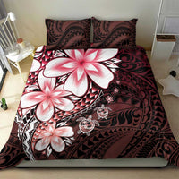 Polynesia Romantic Valentine Bedding Set Sea Turtle Couple With Red Gradient Plumeria