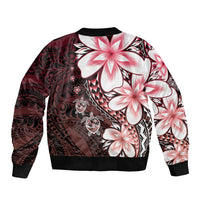 Polynesia Romantic Valentine Bomber Jacket Sea Turtle Couple With Red Gradient Plumeria LT05 - Polynesian Pride
