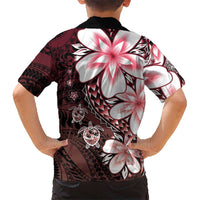 Polynesia Romantic Valentine Family Matching Summer Maxi Dress and Hawaiian Shirt Sea Turtle Couple With Red Gradient Plumeria LT05 - Polynesian Pride