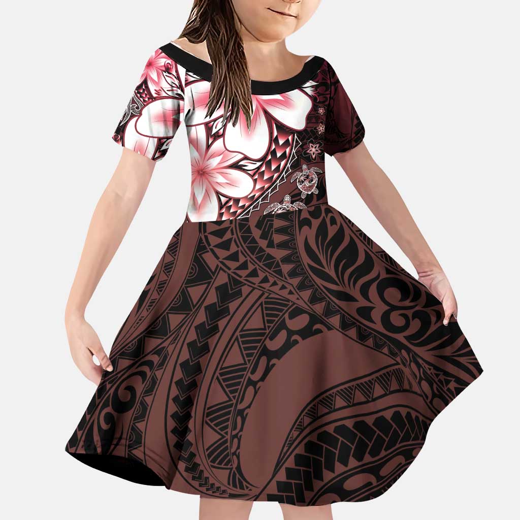 Polynesia Romantic Valentine Family Matching Tank Maxi Dress and Hawaiian Shirt Sea Turtle Couple With Red Gradient Plumeria