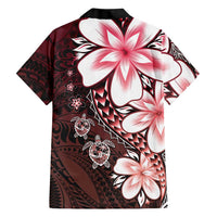 Polynesia Romantic Valentine Family Matching Tank Maxi Dress and Hawaiian Shirt Sea Turtle Couple With Red Gradient Plumeria