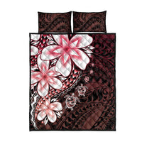 Polynesia Romantic Valentine Quilt Bed Set Sea Turtle Couple With Red Gradient Plumeria