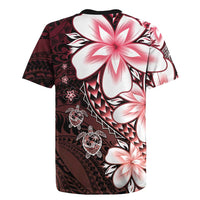 Polynesia Romantic Valentine Rugby Jersey Sea Turtle Couple With Red Gradient Plumeria