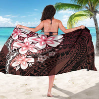 Polynesia Romantic Valentine Sarong Sea Turtle Couple With Red Gradient Plumeria