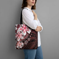 Polynesia Romantic Valentine Tote Bag Sea Turtle Couple With Red Gradient Plumeria