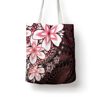 Polynesia Romantic Valentine Tote Bag Sea Turtle Couple With Red Gradient Plumeria