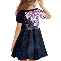Polynesia Romantic Valentine Family Matching Off The Shoulder Long Sleeve Dress and Hawaiian Shirt Sea Turtle Couple With Purple Gradient Plumeria LT05 - Polynesian Pride