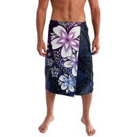 Polynesia Romantic Valentine Lavalava Sea Turtle Couple With Purple Gradient Plumeria