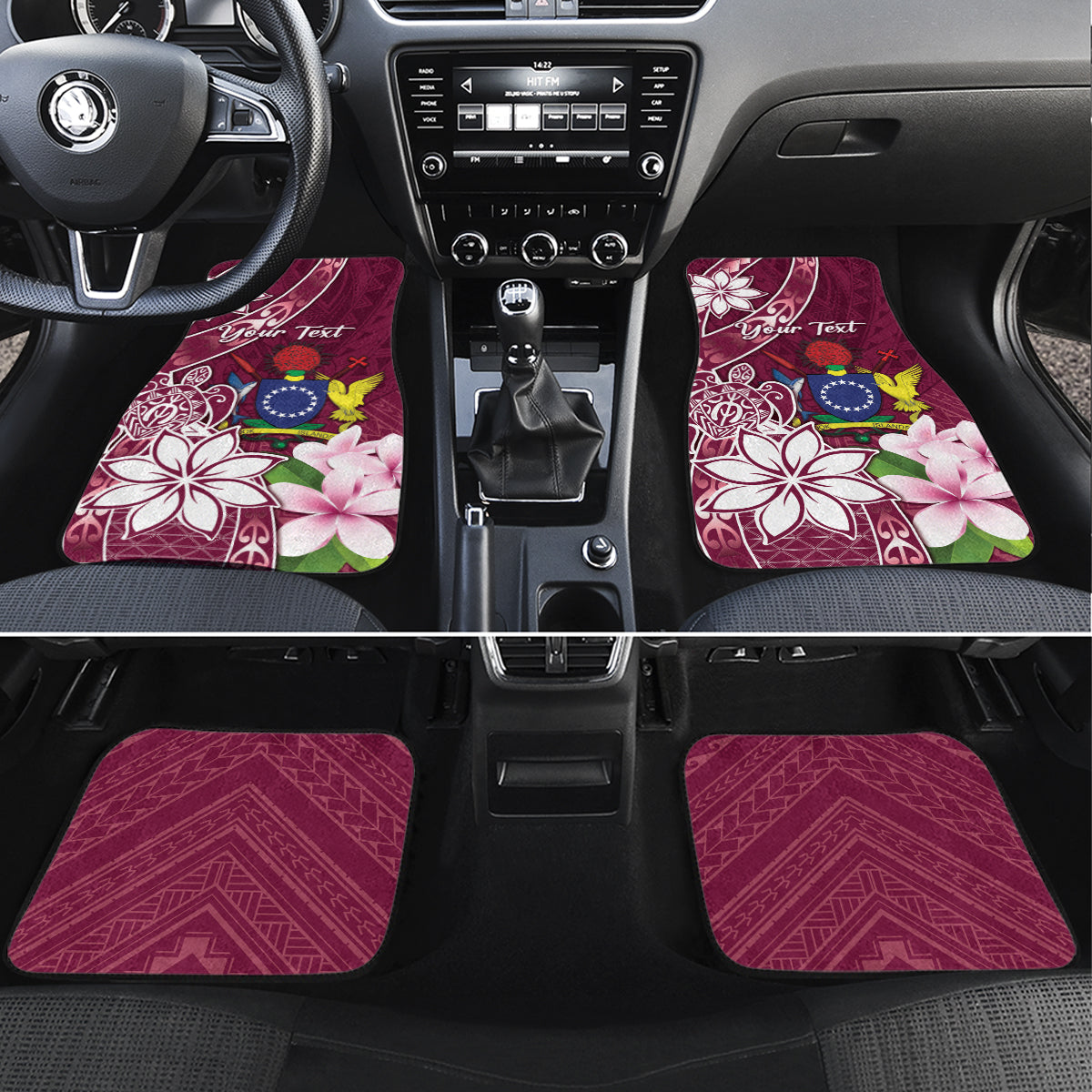 Cook Island Mangaia Gospel Day Car Mats Floral Tribal Pattern