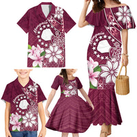 Personalised Cook Island Mangaia Gospel Day Family Matching Mermaid Dress and Hawaiian Shirt Floral Tribal Pattern LT05 - Polynesian Pride