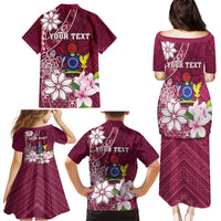 Personalised Cook Island Mangaia Gospel Day Family Matching Puletasi and Hawaiian Shirt Floral Tribal Pattern LT05 - Polynesian Pride