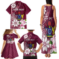 Personalised Cook Island Mangaia Gospel Day Family Matching Tank Maxi Dress and Hawaiian Shirt Floral Tribal Pattern LT05 - Polynesian Pride