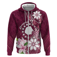 Personalised Cook Island Mangaia Gospel Day Zip Hoodie Floral Tribal Pattern