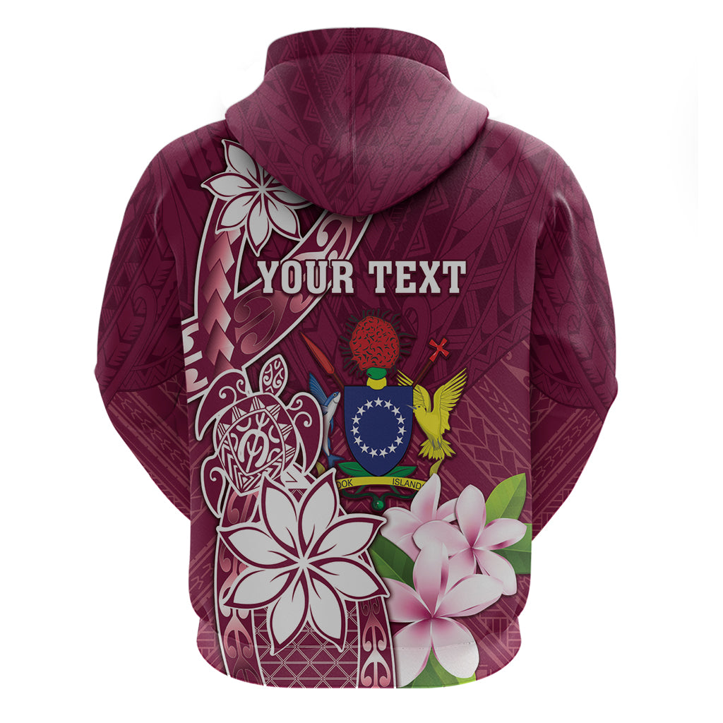 Personalised Cook Island Mangaia Gospel Day Zip Hoodie Floral Tribal Pattern