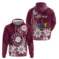 Personalised Cook Island Mangaia Gospel Day Zip Hoodie Floral Tribal Pattern