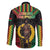 Vanuatu 45th Anniversary Independence Day Family Matching Off The Shoulder Long Sleeve Dress and Hawaiian Shirt Melanesian Warrior With Sand Drawing Pattern LT05