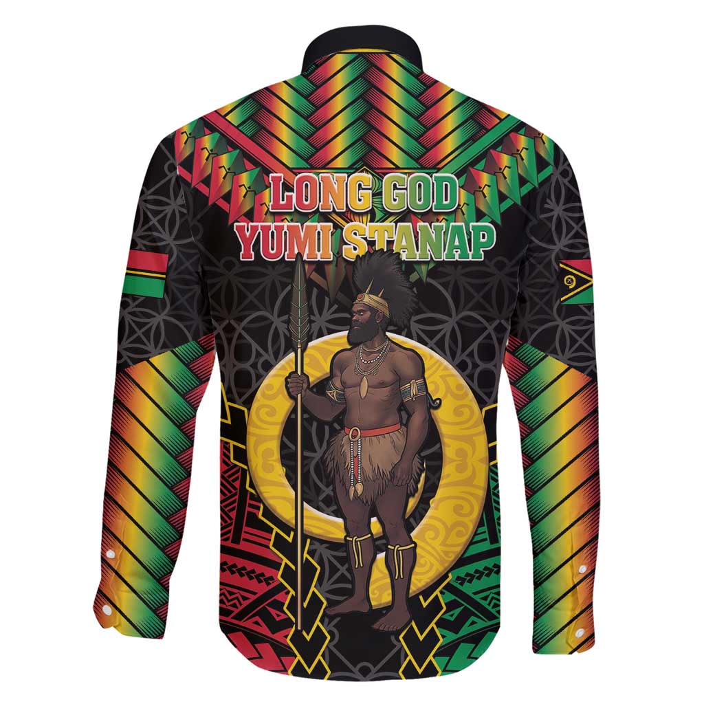 Vanuatu 45th Anniversary Independence Day Family Matching Short Sleeve Bodycon Dress and Hawaiian Shirt Melanesian Warrior With Sand Drawing Pattern LT05