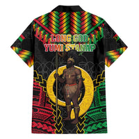 Vanuatu 45th Anniversary Independence Day Family Matching Tank Maxi Dress and Hawaiian Shirt Melanesian Warrior With Sand Drawing Pattern LT05 - Polynesian Pride