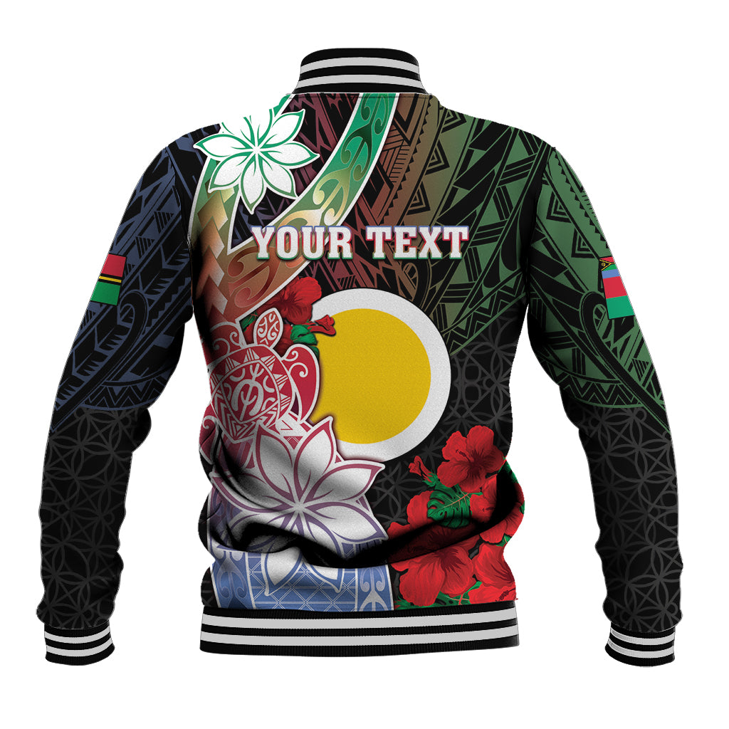 Personalised Vanuatu Shefa Day Baseball Jacket Floral Pattern LT05 - Polynesian Pride