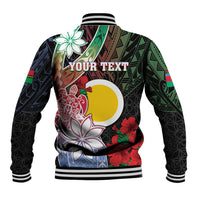 Personalised Vanuatu Shefa Day Baseball Jacket Floral Pattern LT05 - Polynesian Pride
