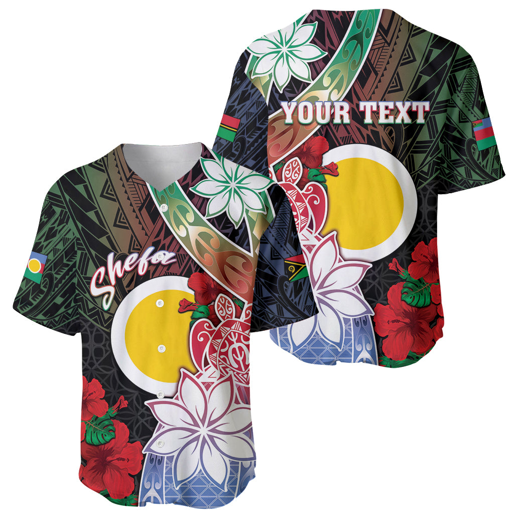Personalised Vanuatu Shefa Day Baseball Jersey Floral Pattern LT05 - Polynesian Pride