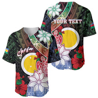 Personalised Vanuatu Shefa Day Baseball Jersey Floral Pattern LT05 - Polynesian Pride