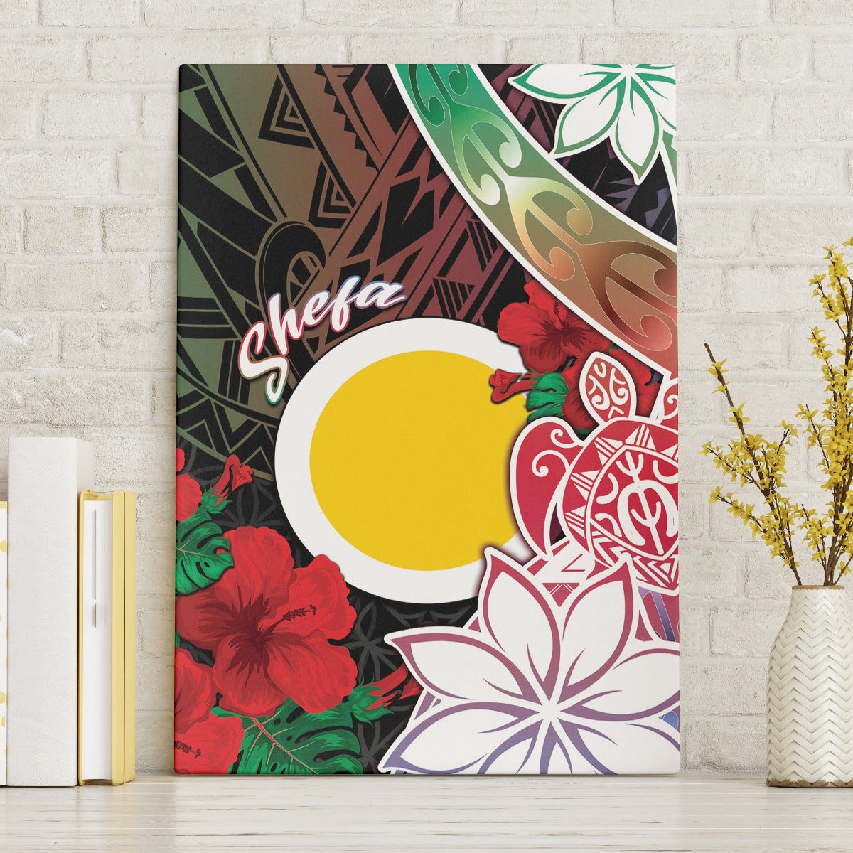 Vanuatu Shefa Day Canvas Wall Art Floral Pattern