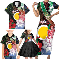 Personalised Vanuatu Shefa Day Family Matching Short Sleeve Bodycon Dress and Hawaiian Shirt Floral Pattern LT05 - Polynesian Pride