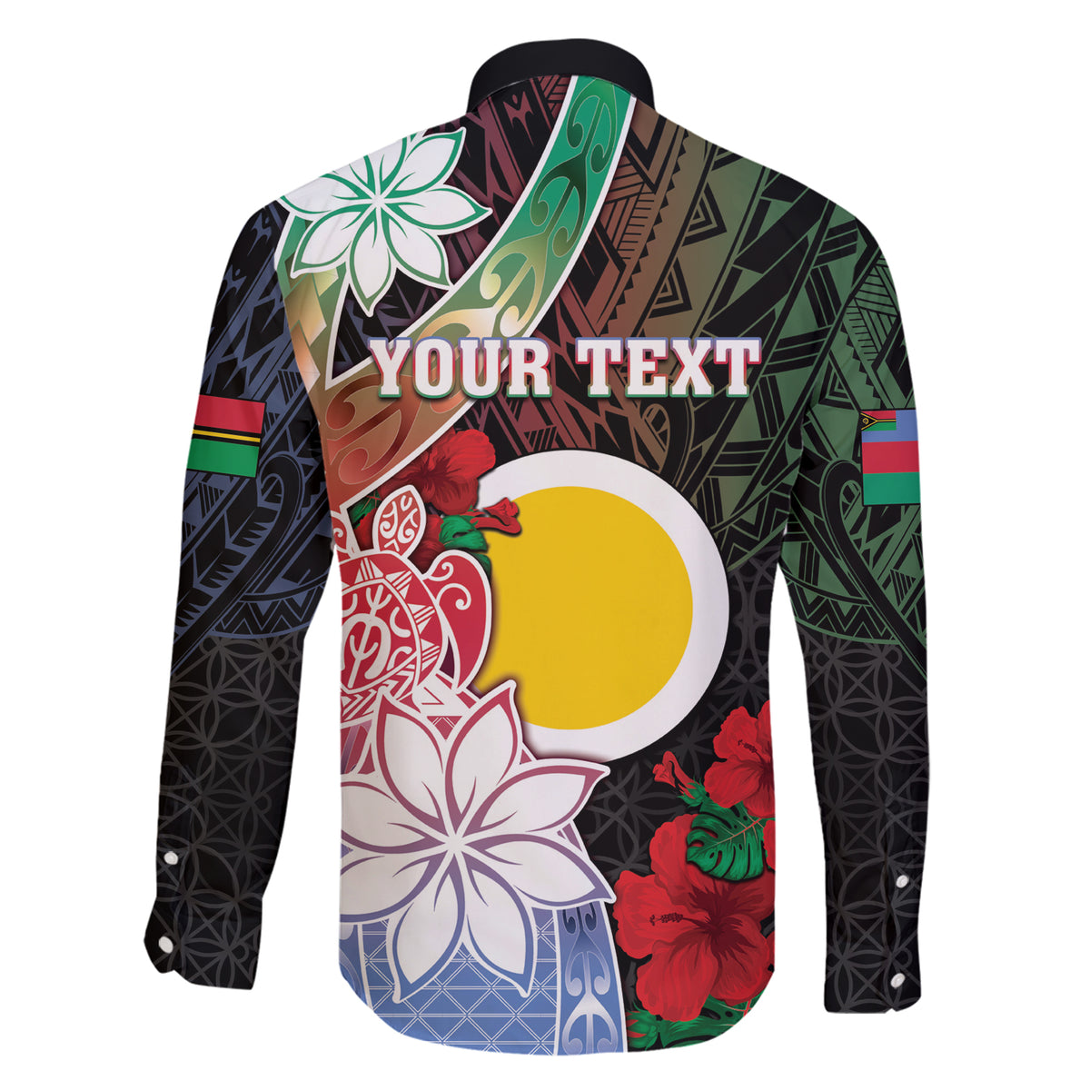 Personalised Vanuatu Shefa Day Family Matching Short Sleeve Bodycon Dress and Hawaiian Shirt Floral Pattern LT05 - Polynesian Pride