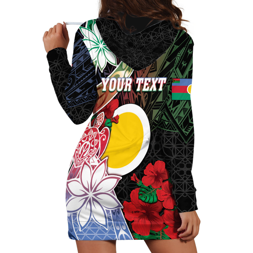 Personalised Vanuatu Shefa Day Hoodie Dress Floral Pattern