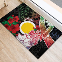 Vanuatu Shefa Day Rubber Doormat Floral Pattern LT05 - Polynesian Pride