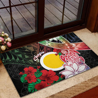 Vanuatu Shefa Day Rubber Doormat Floral Pattern LT05 - Polynesian Pride