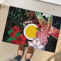Vanuatu Shefa Day Rubber Doormat Floral Pattern LT05 - Polynesian Pride