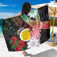 Vanuatu Shefa Day Sarong Floral Pattern LT05 One Size 44 x 66 inches Black - Polynesian Pride