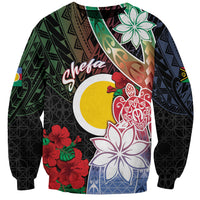 Personalised Vanuatu Shefa Day Sweatshirt Floral Pattern LT05 Unisex Black - Polynesian Pride