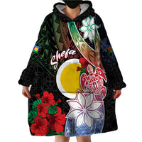 Personalised Vanuatu Shefa Day Wearable Blanket Hoodie Floral Pattern LT05 - Polynesian Pride