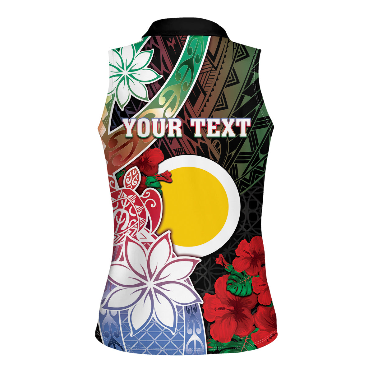 Personalised Vanuatu Shefa Day Women Sleeveless Polo Shirt Floral Pattern LT05 - Polynesian Pride