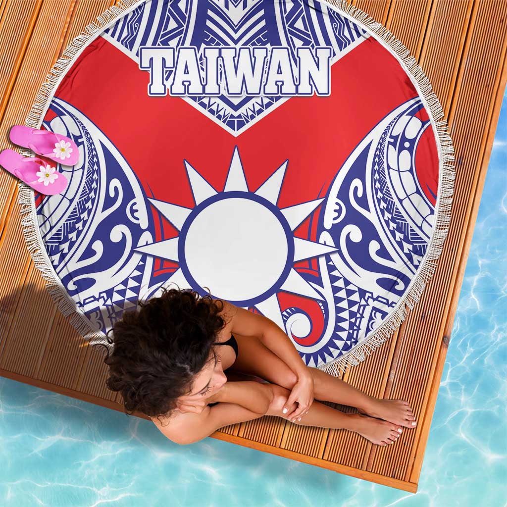 Taiwan Beach Blanket Austronesian Tribal Tattoo Red - Polynesian Pride