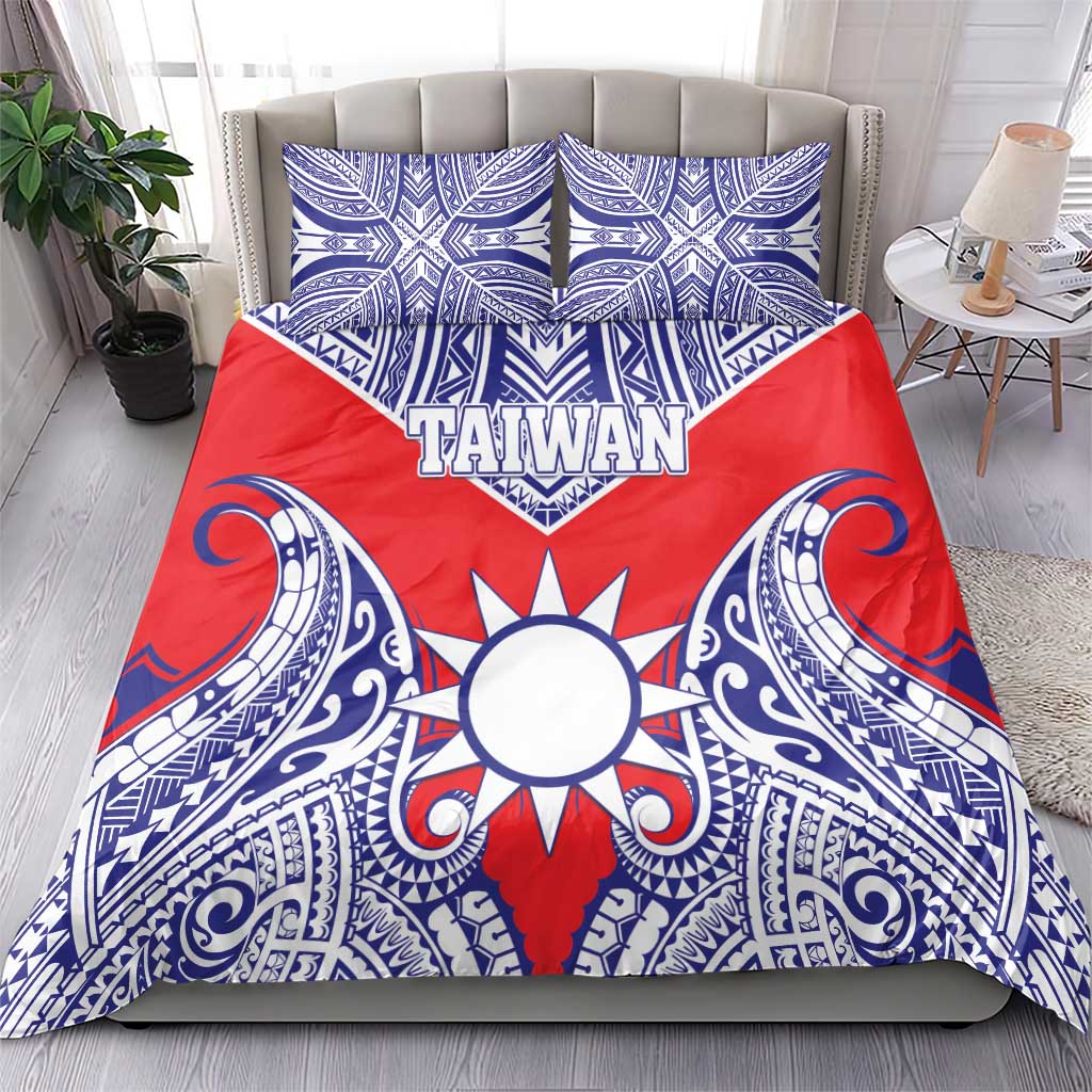 Taiwan Bedding Set Austronesian Tribal Tattoo Red LT05 - Polynesian Pride