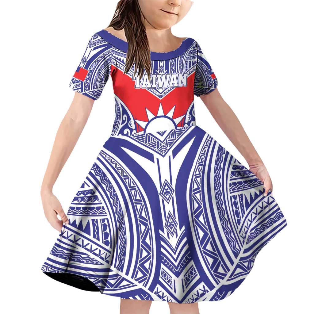 Personalised Taiwan Family Matching Off Shoulder Short Dress and Hawaiian Shirt Austronesian Tribal Tattoo Red - Polynesian Pride