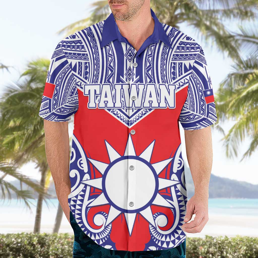 Personalised Taiwan Hawaiian Shirt Austronesian Tribal Tattoo Red - Polynesian Pride