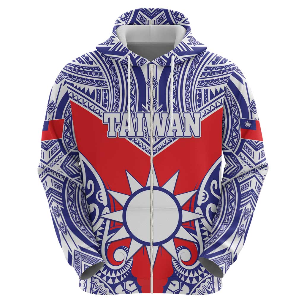 Personalised Taiwan Hoodie Austronesian Tribal Tattoo Red - Polynesian Pride
