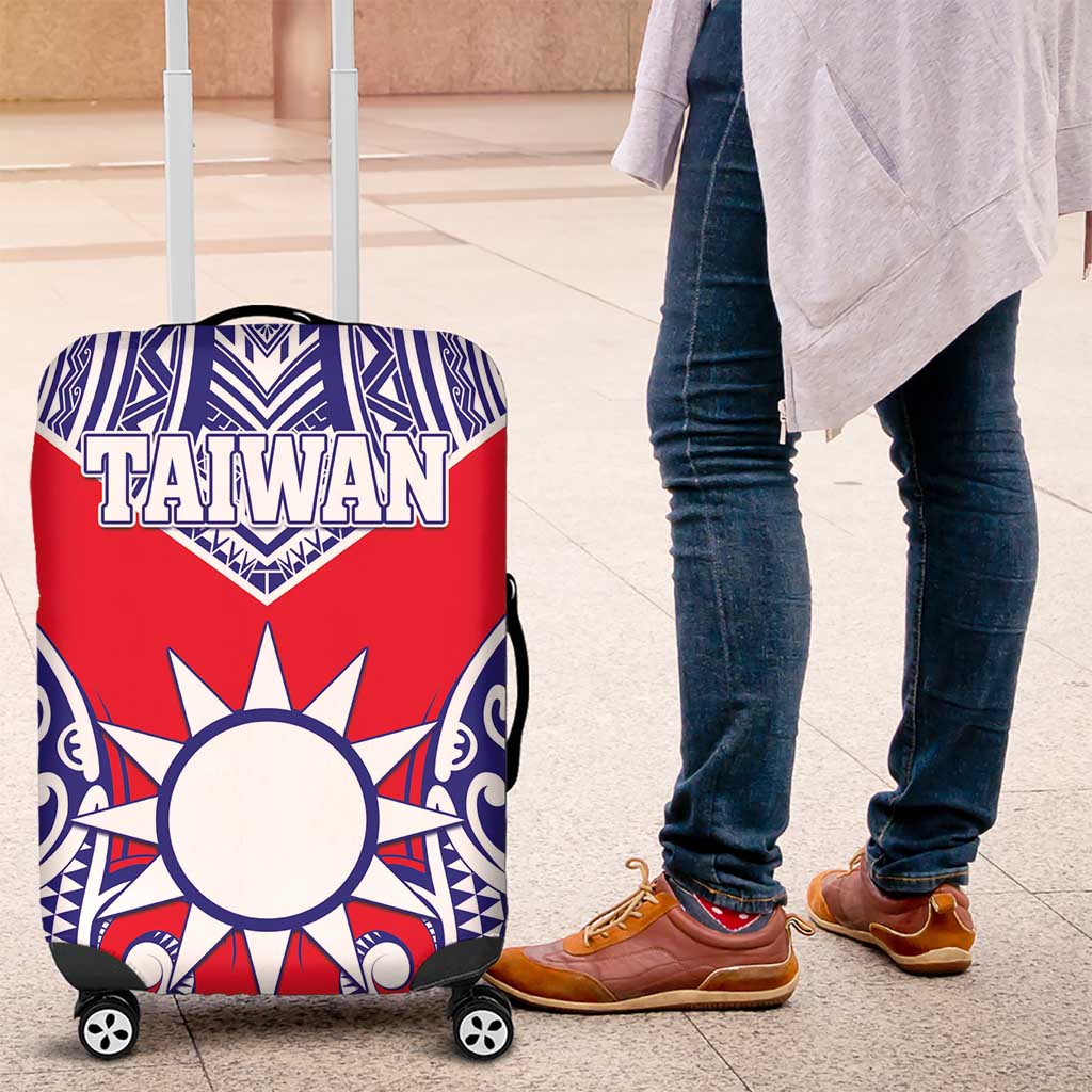 Taiwan Luggage Cover Austronesian Tribal Tattoo Red - Polynesian Pride
